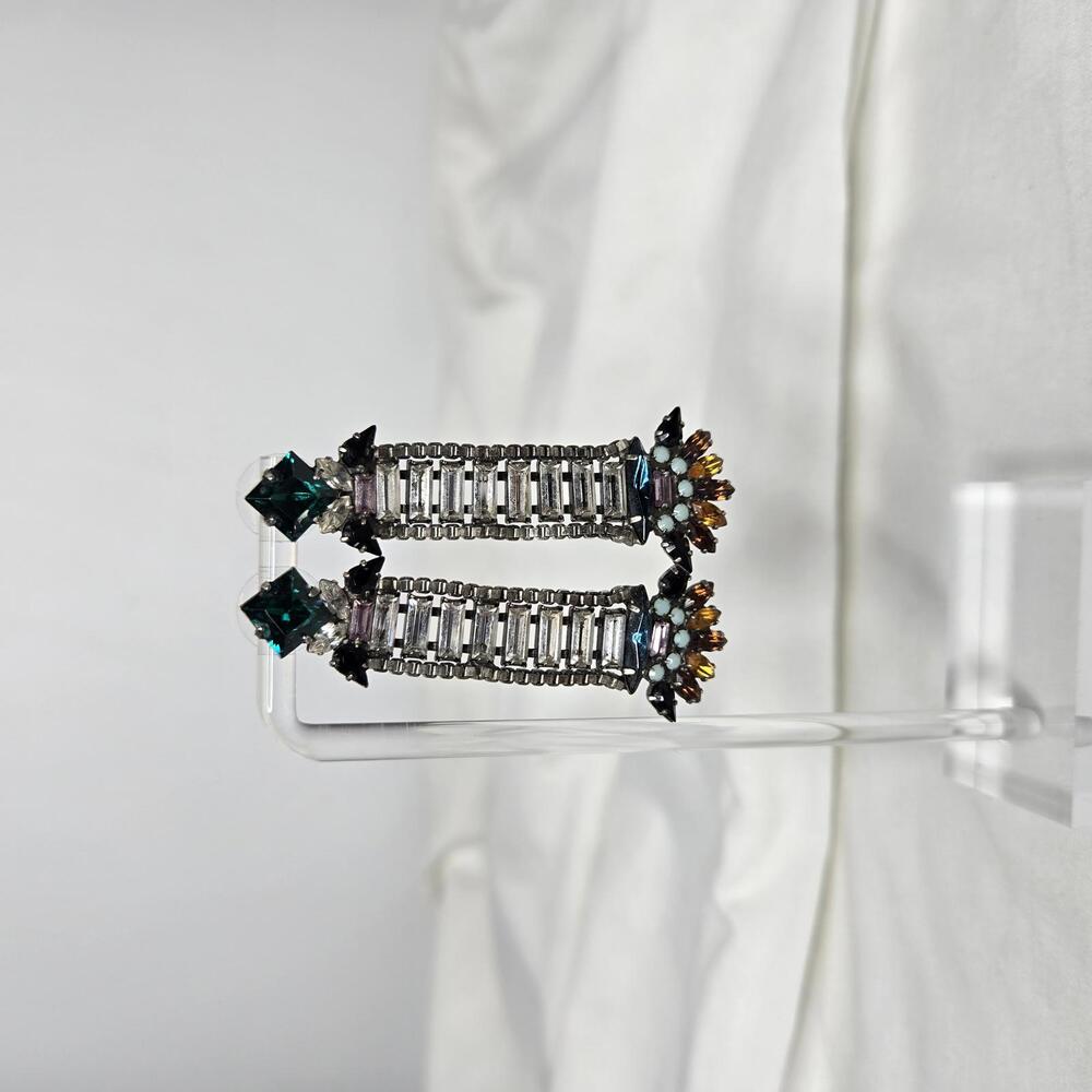 Dannijo Catalina Earrings Art Deco Style Dangle Statement Rhinestones Crystal